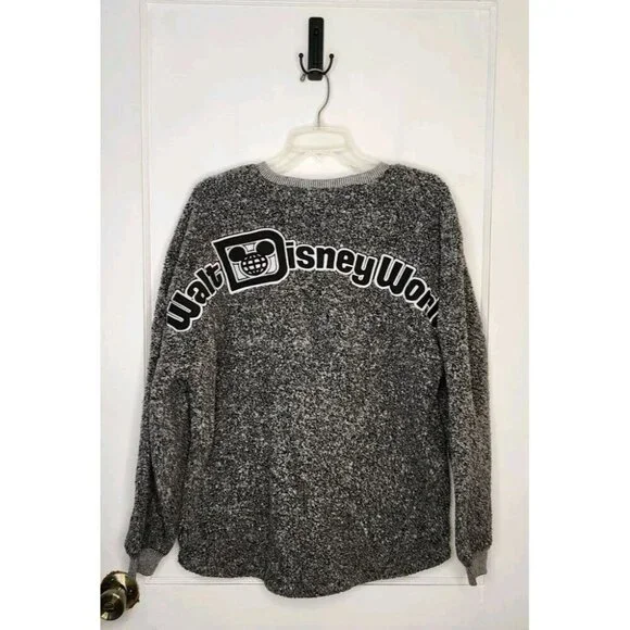 Walt Disney World Grey Sherpa Spirit Jersey Pullover Sweatshirt Size Small - Picture 2 of 6